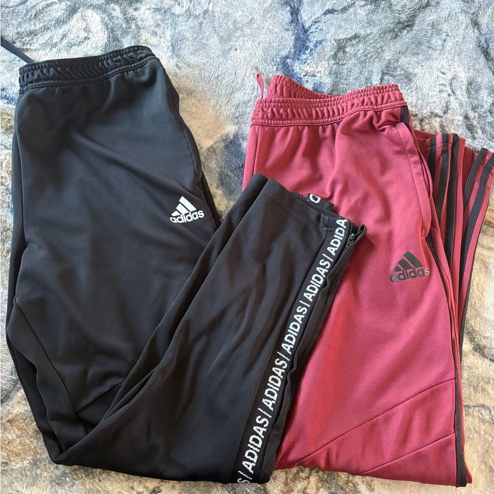 Like New Mens Adidas Black and Red Joggers